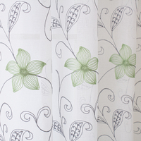 Vente en gros de rideaux en tulle transparents à broderie florale bicolore fantaisie Rideau Voilage pour décoration de fenêtre