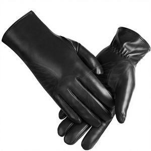 Gants en PU Authentiques 2024 Hiver Chaud Femme Coupe-Vent Extérieur Écologique Style Tendance Détection Tactile - Product Image 4