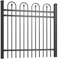 Valla de Jardín Liancheng Moderna de Acero Galvanizado Negro, Valla de Metal con Picos, Valla de Seguridad de Hierro Forjado de 6x8 con Parte Superior Plana