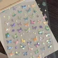 Autocollants tendance pour ongles d'aile de papillon irisé: décalcomanies plates de qualité supérieure pour les motifs de fées