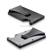 Dompet Kartu Aluminium Ultra Tipis NFC Aman Anti RFID dengan Penjepit Uang, Logo Custom Diterima, Minimalis, Premium, Hadiah