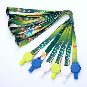 New Products 2026 High Quality Waterproof Modern Simple Neck Custom Printed Polyester Pink Promotional ID Card Keychain Lanyards