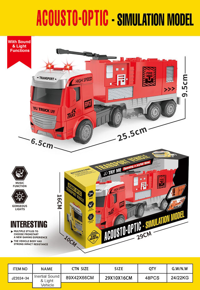 JZ2024-34-Véhicule de récupération avec batterie AG13*3-Boîte de présentation