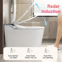 Toilette intelligente à reconnaissance vocale 12 pouces, bidet intégré, standard américain, 110V, 6 langues, personnalisable, chauffée, siphon en P/S
