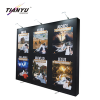 Tension Pop up exposition Portable toile de fond support bannière droite affichage tissu stand arrière événement toile de fond avec projecteurs