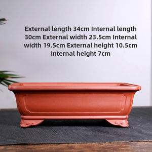 Grand <span class=keywords><strong>pot</strong></span> rectangulaire en céramique, <span class=keywords><strong>pot</strong></span> à bonsaï Yi Xing non émaillé, écologique, pour intérieur/extérieur, décoration <span class=keywords><strong>de</strong></span> jardin, pots à fleurs pour patio - Product Image 2