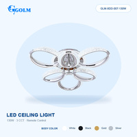 Plafonnier LED circulaire 130W SMD2835 en fer PS avec télécommande 3 CCT pour chambre à coucher