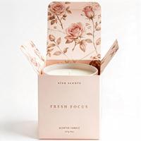 Boîte d'emballage rigide en papier gaufré à motif floral, imprimée sur mesure, avec doublure en éponge pour l'emballage cadeau de pots de bougies parfumées