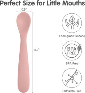Juego de Utensilios de Alimentación para Bebés, Primera Etapa, Libres de BPA, con Cucharas de Silicona de Punta Suave para el Aprendizaje - Product Image 5
