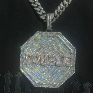 Kunden spezifische VVS Moissan ite Diamond Name Letter Anhänger Herren Iced Out Silber Schmuck Personal isierte 10K 14K Gold Lab Diamond Anhänger