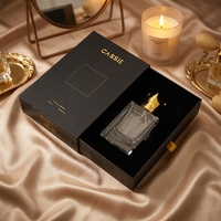 Boîte cadeau rigide personnalisée en carton recyclable, imprimée avec dorure, pelliculage mat, tiroir, doublure en velours, pour parfum et cosmétiques