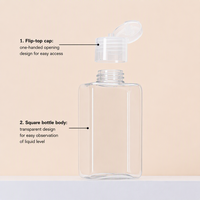 Lot de 100 flacons carrés transparents en plastique de 150 ml pour lotion, flacons de voyage souples pour animaux de compagnie, pour la lotion corporelle - Fabricants