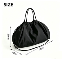 Sac à bandoulière léger en nylon avec cordon de serrage, sac à main décontracté et souple pour le shopping, les activités de plein air et le rangement quotidien