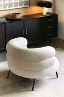 Fauteuil de salon pliable moderne de luxe nordique avec structure en bois massif pour chambre, extérieur, villa, salon, accent Teddy