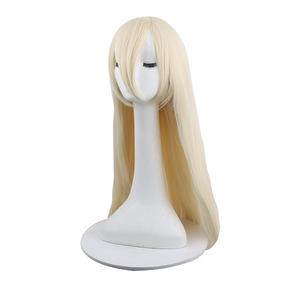 Peluca de Cosplay naranja Komaru Naegi Premium con rayas azules aguamarinas-De Danganronpa Otro episodio: Ultra Despair Girls - Product Image 2