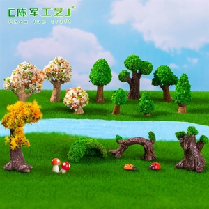 Simulación de micropaisajes con árboles verdes, flores y musgo, accesorios de decoración para paisajismo de bosques y jardinería DIY. - Product Image 3