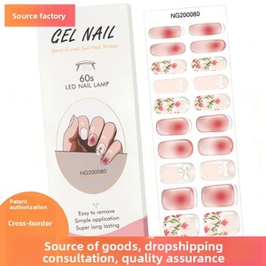 Bandes d'ongles semi-durcies en gel écologiques sans HEMA, style japonais, Noël, français, 16 bandes, durcissement UV, logo personnalisé, OEM - Product Image 4
