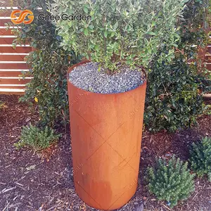 Metal dekoratif yuvarlak corten ekici kutusu corten çelik daire ekici corten çelik kreş ekici