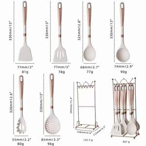 Vente en gros d'ustensiles de cuisine en silicone antiadhésifs de haute qualité, outils de cuisine noirs, ensemble de spatules - Product Image 4