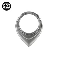 Anneau de nez personnalisable en titane G23 de qualité supérieure, incrusté de cœur en oxyde de zirconium AAAAAA taille Asscher, avec fermoir clicker articulé, bijoux corporels, vente en gros