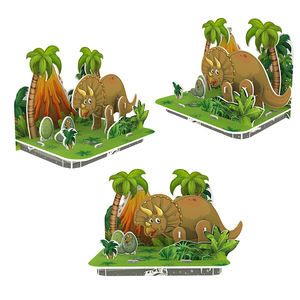Nouveaux articles chauds 4 en 1 assemblage dinosaures jurassiques monde avec scène de jungle 3D mousse Puzzles enfants éducation jeu puzzles - Product Image 4