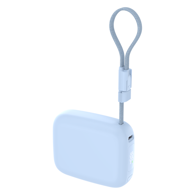45W Output Ultra-Compact 10000mAh Semi-Solid State Power Bank with Built-in Cable and Digital Display