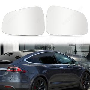 กระจกมองข้างแบบมีระบบทำความร้อนสำหรับรถยนต์เทสล่า รุ่น X ปี 2016-2021 ซ้าย-ขวา อะไหล่ทดแทน สีเงิน วัสดุ ABS - Product Image 1