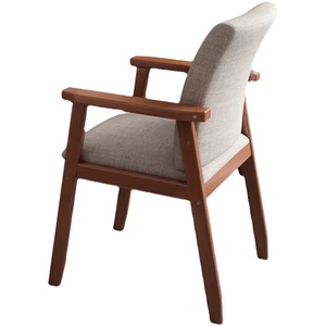 Sillón <span class=keywords><strong>Reclinable</strong></span> de Madera Maciza de Estilo Minimalista Moderno con Respaldo Tapizado para Comedor, Estudio u Oficina - Product Image 5