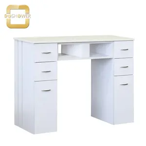 nail technician table and chair of nail manicure table with double drawer for nail station furniture manicure table supplier