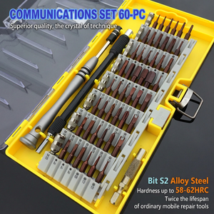 Juego de destornilladores 60 en 1, kit de herramientas de precisión para reparación de teléfonos móviles, de acero aleado S2 - Product Image 4
