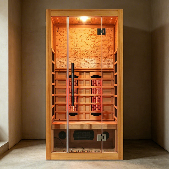 Luxury 2 Person Far Infrared Sauna Room Low EMF Hemlock Wood Indoor Sauna Room
