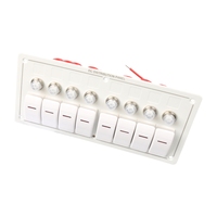 Panel de Interruptores Marino de Aluminio Blanco de 8 Vías, Listo para Enviar, con Protección Contra Sobrecarga e Indicadores LED