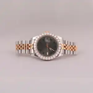 ONLY BEZEL Iced Out BLACK dial Moissanite DIAMOND Wrist Watch / Featuring Date Dial Top Quality Bling For Trendsetters