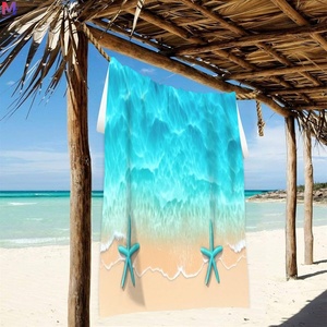 منشفة شاطئ مخصصة بطباعة رقمية، منشفة شاطئ خفيفة الوزن من الألياف الدقيقة مقاومة للرمال بتصميم مخصص - Product Image 1