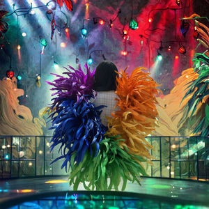 Boa <span class=keywords><strong>de</strong></span> plumas <span class=keywords><strong>de</strong></span> cola <span class=keywords><strong>de</strong></span> gallo esponjoso <span class=keywords><strong>de</strong></span> <span class=keywords><strong>2</strong></span> <span class=keywords><strong>metros</strong></span>, 350 gramos, Chandelle, Boa <span class=keywords><strong>de</strong></span> plumas decorativa, patrón teñido <span class=keywords><strong>para</strong></span> vestido <span class=keywords><strong>de</strong></span> Carnaval - Product Image 2