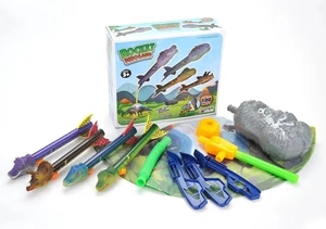 Meilleur vendeur : Lanceur de fusées dinosaure pour enfants avec 4 fusées, portée jusqu'à 30 mètres - Product Image 2