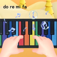 Jouet de clavier de Piano électronique en Silicone Portable à 49 touches, pliable et flexible, jouet éducatif pour piano arc-en-ciel