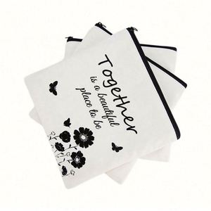 Cartera Pequeña de Tela Cuadrada de Algodón con Diseño Personalizado, Estuche con Cremallera para Llaves, Teléfono Móvil, Lápices y Cosméticos - Product Image 2