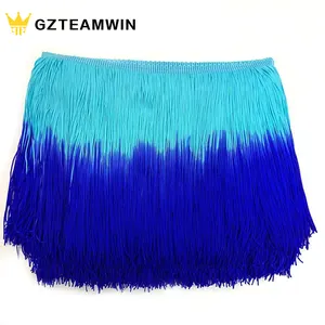 20CM Smooth Gradient Color Tassel Soft Garment Accessories Nylon Yarn Dance Skirt Dress Tassel Fringe Trim