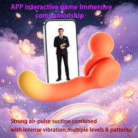 Vibrateur à double extrémité en silicone, étanche IPX7, rechargeable par DC, 10 fréquences, contrôlé par l'IA, stimulation du clitoris et des seins.