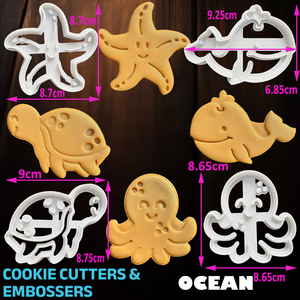 Ensemble de découpoirs et d'embosseurs à thème océanique en plastique moulé par injection sur mesure |   <span class=keywords><strong>Emporte</strong></span>-pièces en forme d'étoile de mer, de baleine, de tortue de mer et de pieuvre - Product Image 4