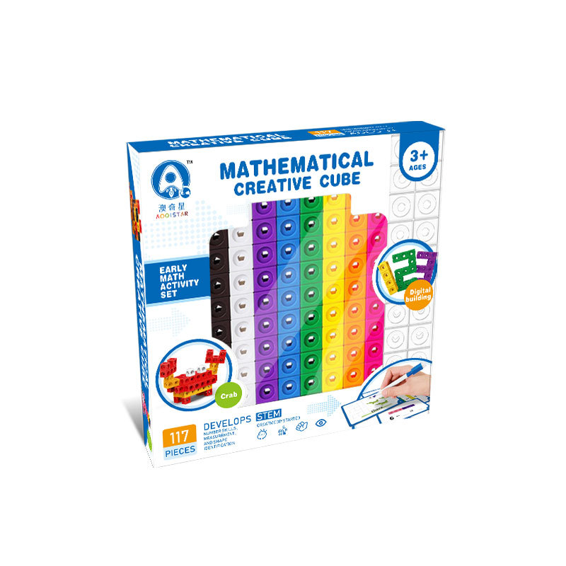 Kindergarten Learning Activity Number Counting Block Toy Montessori Teaching Creative Math Linking Cubes