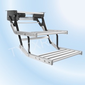TYTXRV RV <span class=keywords><strong>doppio</strong></span> <span class=keywords><strong>passo</strong></span> elettrico in lega di alluminio ispessito gradini con luce a LED per Camper Caravan camion rimorchio - Product Image 1