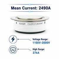 Diode redresseuse haute puissance TECHSEM Y50ZPC-ZT50cT 2490A 1100V-2000V, type capsule, fixation par serrage, pour soudage industriel