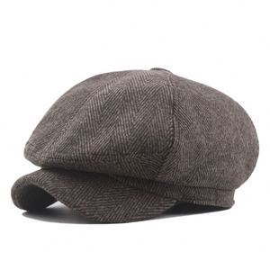 Moda Hombres Mujeres Casual Retro Newsboy Gorra octogonal Boinas lisas Gorras de pintor - Product Image 4