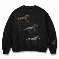 Servizio di Produzione OEM in Serie di Felpe Nere in Misto Cotone e Poliestere, Tessuto French Terry, Personalizzazione con Stampa Serigrafica per Uomo