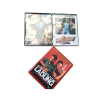 Boîte en étain et livre en acier personnalisés, imprimés et gaufrés, avec support de disque PP transparent pour CD/DVD/Blu-ray