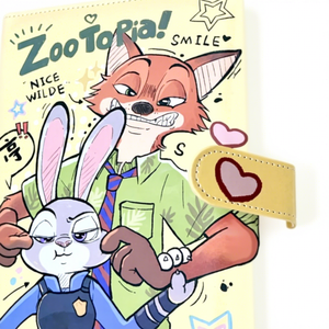 สมุดโน้ตแบบแม่เหล็กแบบถอดได้ Zoo, ปกหนังขนาด A5, เครื่องเขียน<span class=keywords><strong>สำหรับ</strong></span>นักเรียน, หน้ากระดาษสีสันสดใส, สมุดบันทึก/สมุดวาดภาพแบบถอดได้ - Product Image 1