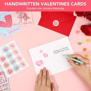 Lot de 24 enveloppes portefeuilles YS pour la Saint-Valentin, motifs amusants, 6 variétés pour enfants, famille, amis - Joyeuses lettres d'amour pour lui et elle - Product Image 2