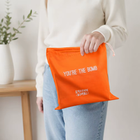 Sac de rangement en toile douce réutilisable en lin naturel et coton biologique avec cordon de serrage, protège-vêtements